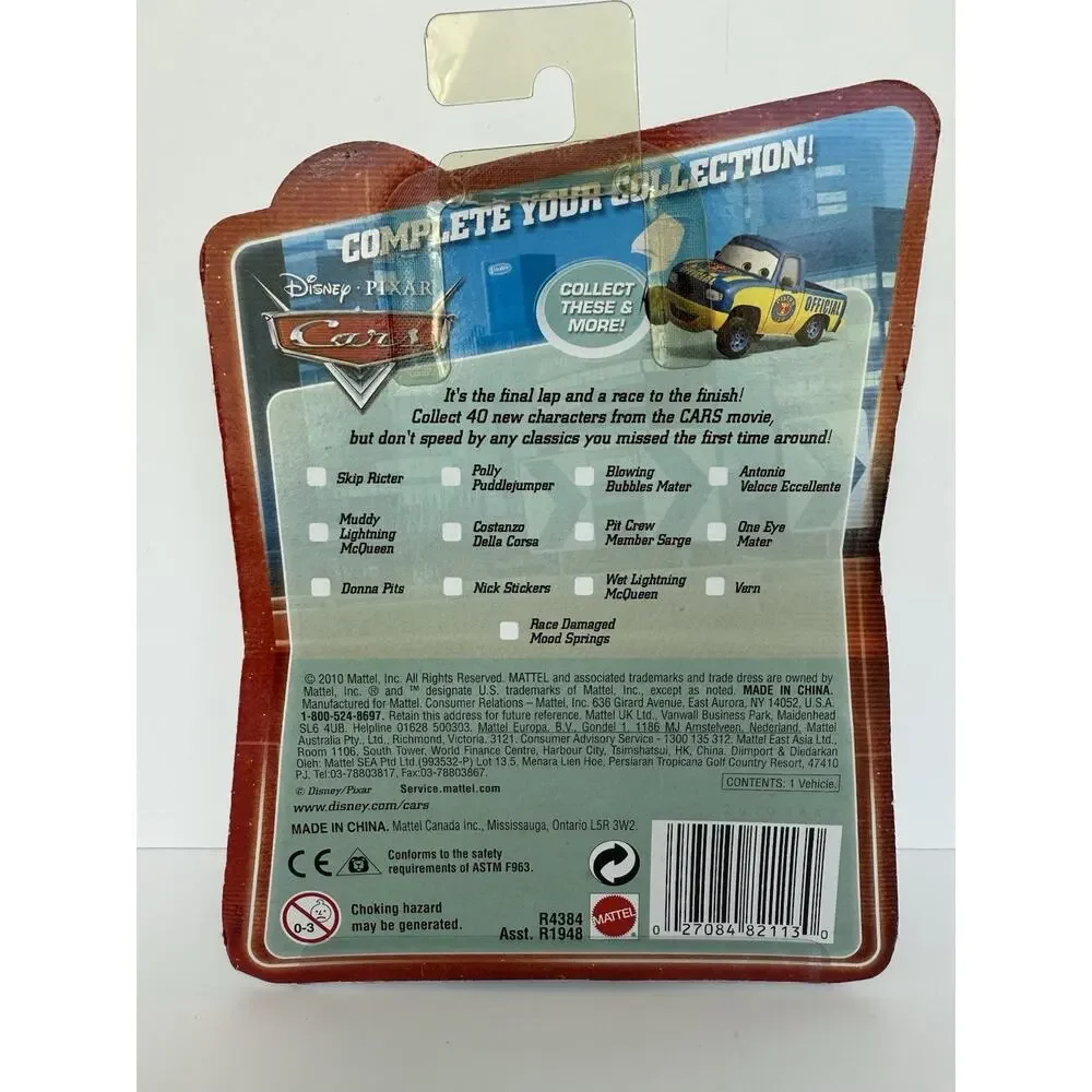 NIB Disney Cars Final Lap Collection #142 Nick Stickers 1:55 Diecast Car